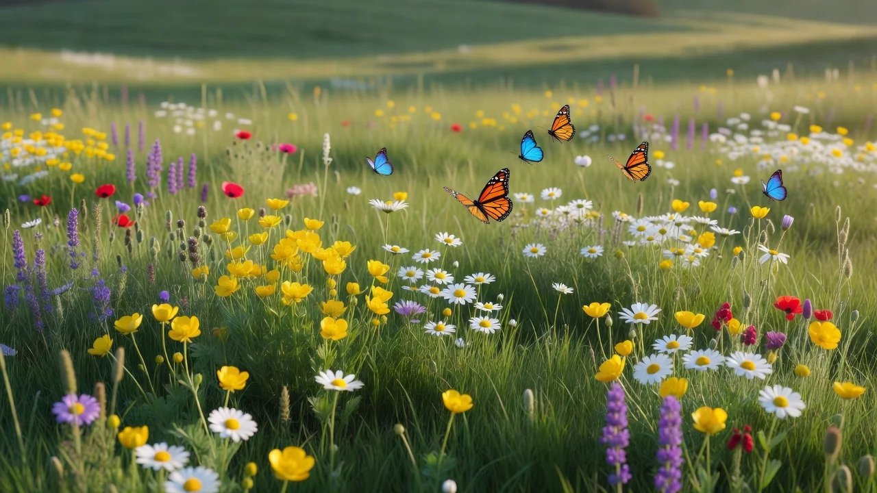 A bright wildflower meadow, symbol of renewal during recovery
